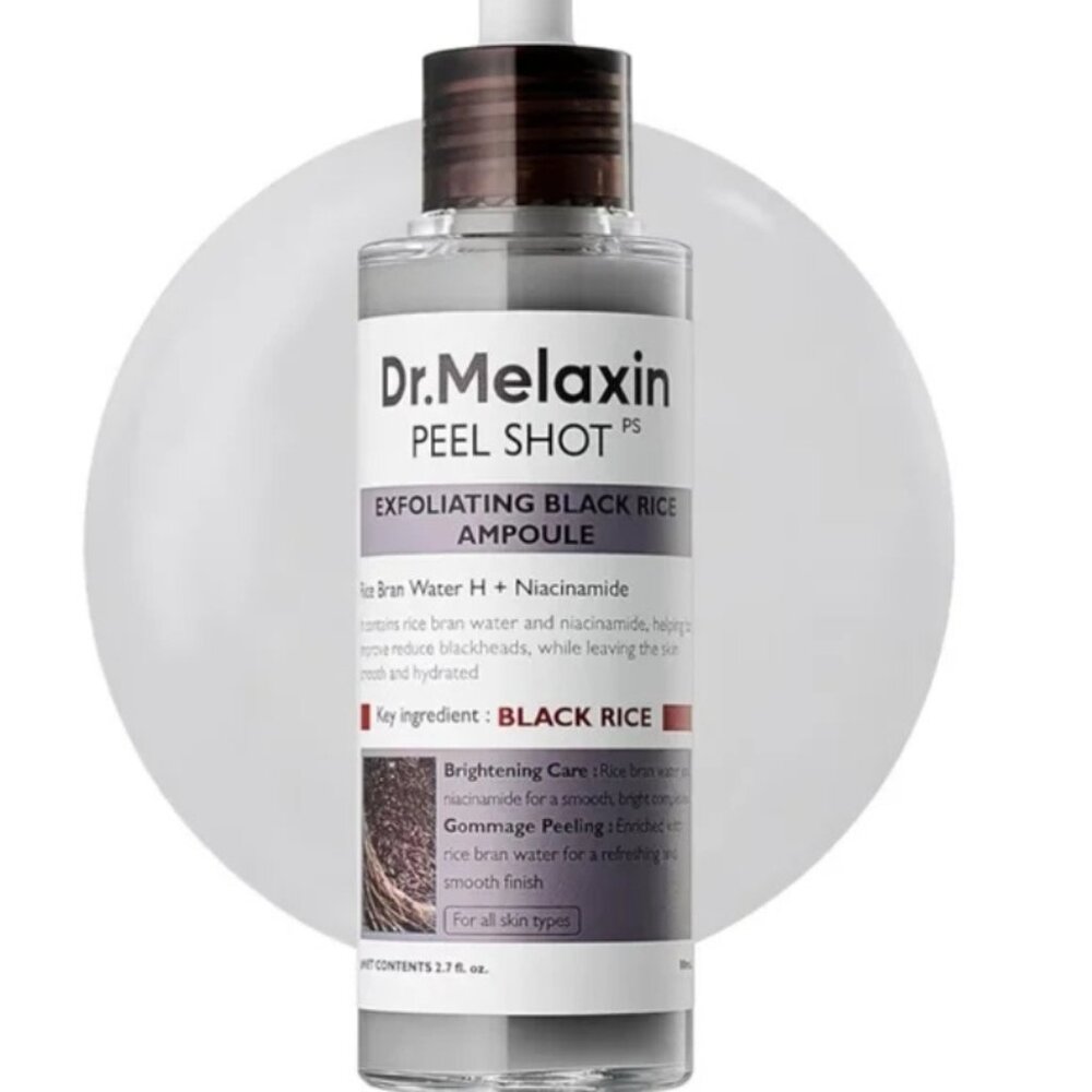 Dr. Melaxin Black Rice Peel Shot + Facial Scrubber‎